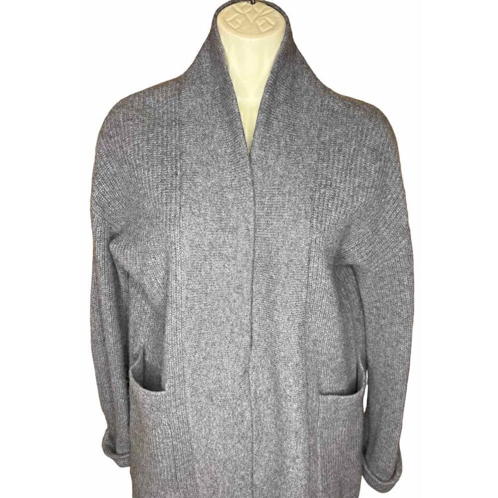Goat 100% Cashmere Long Open Front Cardigan Small - Picture 2 of 5
